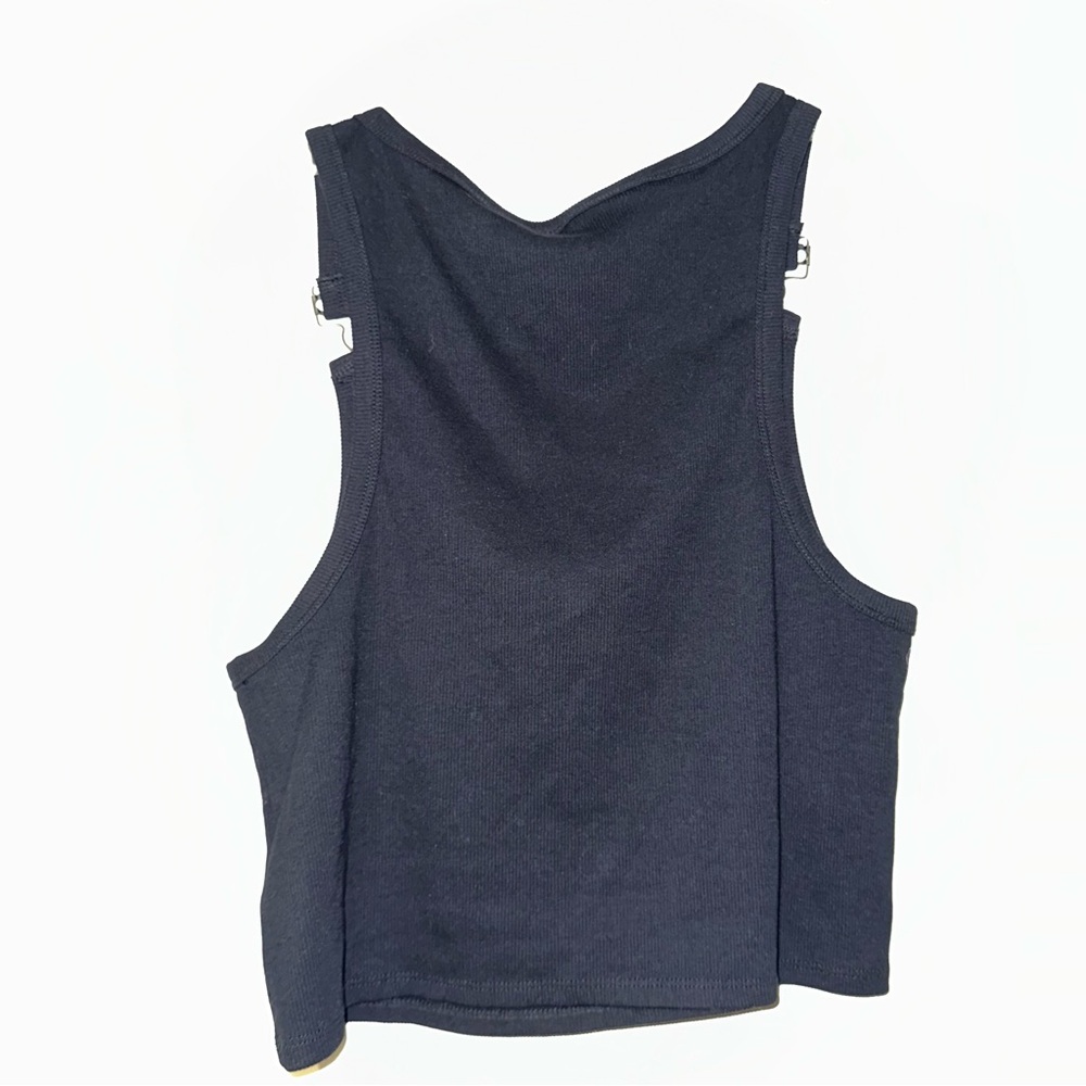 Wild Fable Black Cotton Tank Top with Buckle Straps Size Large New! - Picture 2 of 3